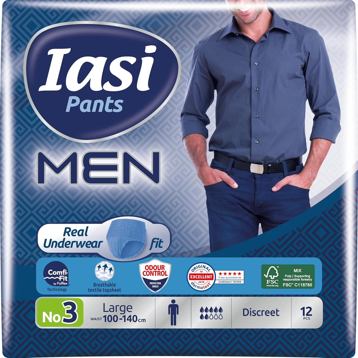 Blue Incontinence Pants for Men, L, Pack of 12 – ViraCare
